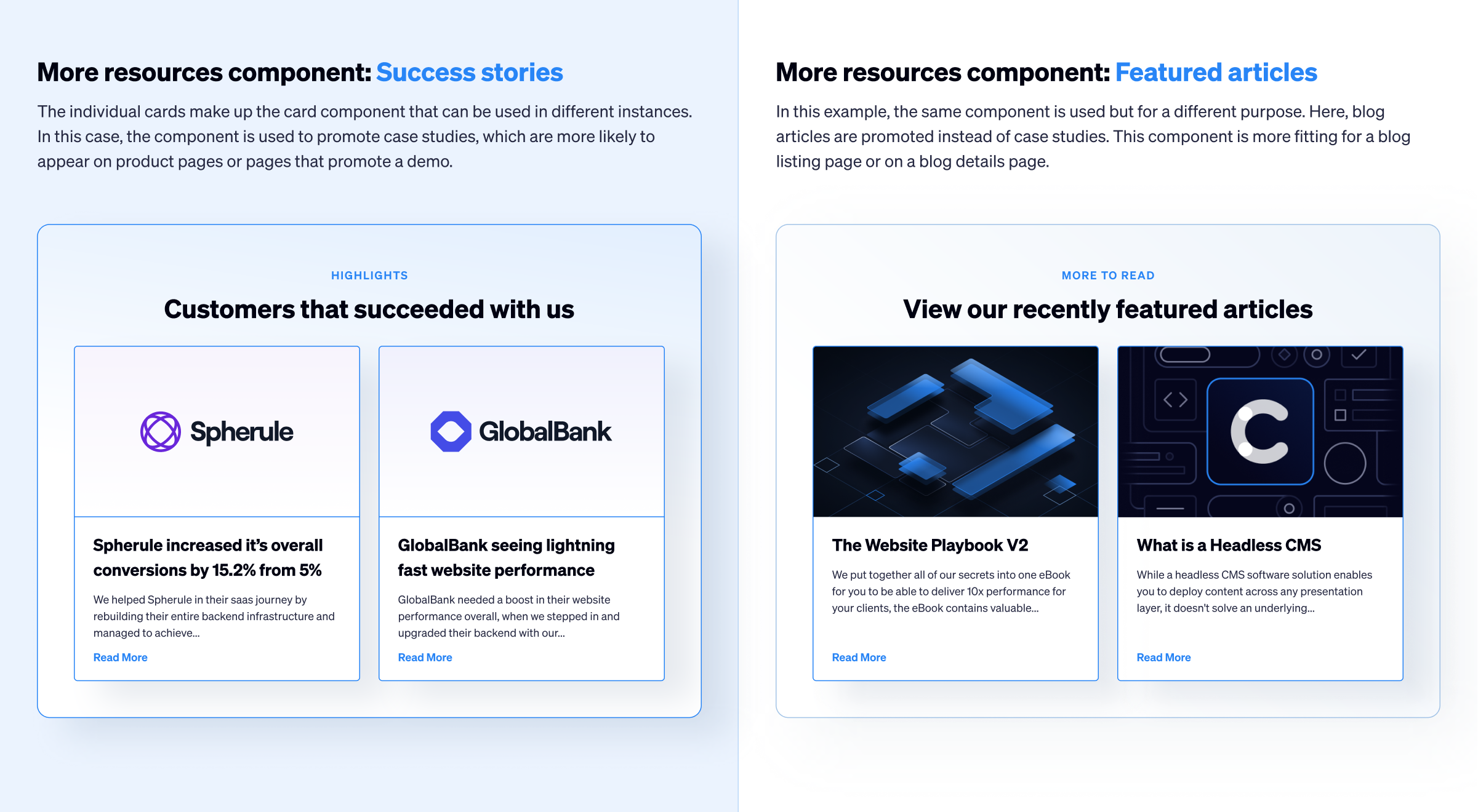 Modular Web Design: More Resources Component