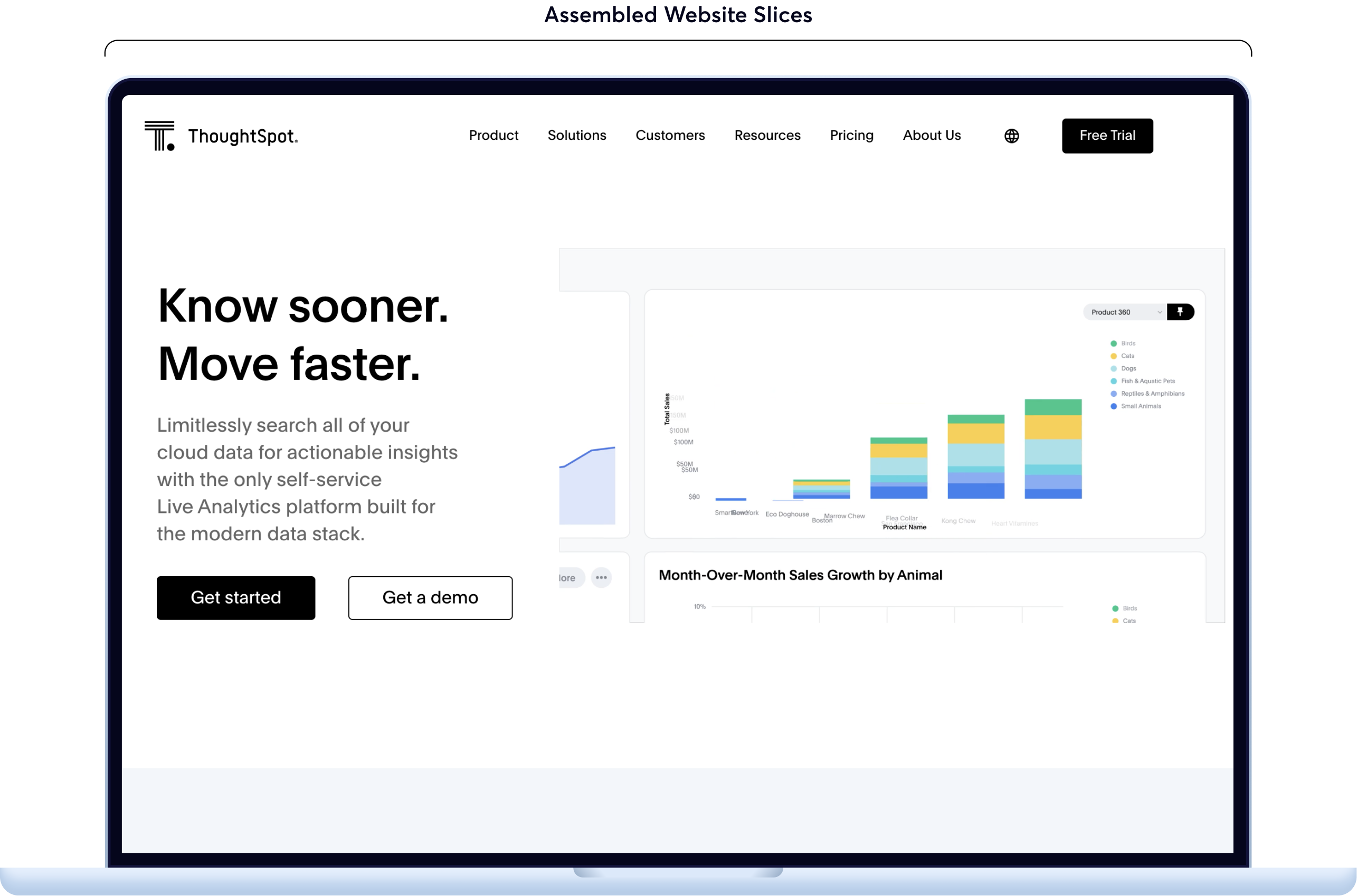 Modular Web Design - ThoughtSpot's Homepage