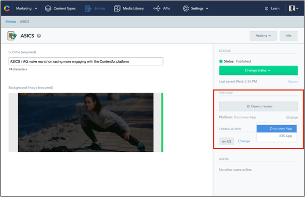 Contentful content preview