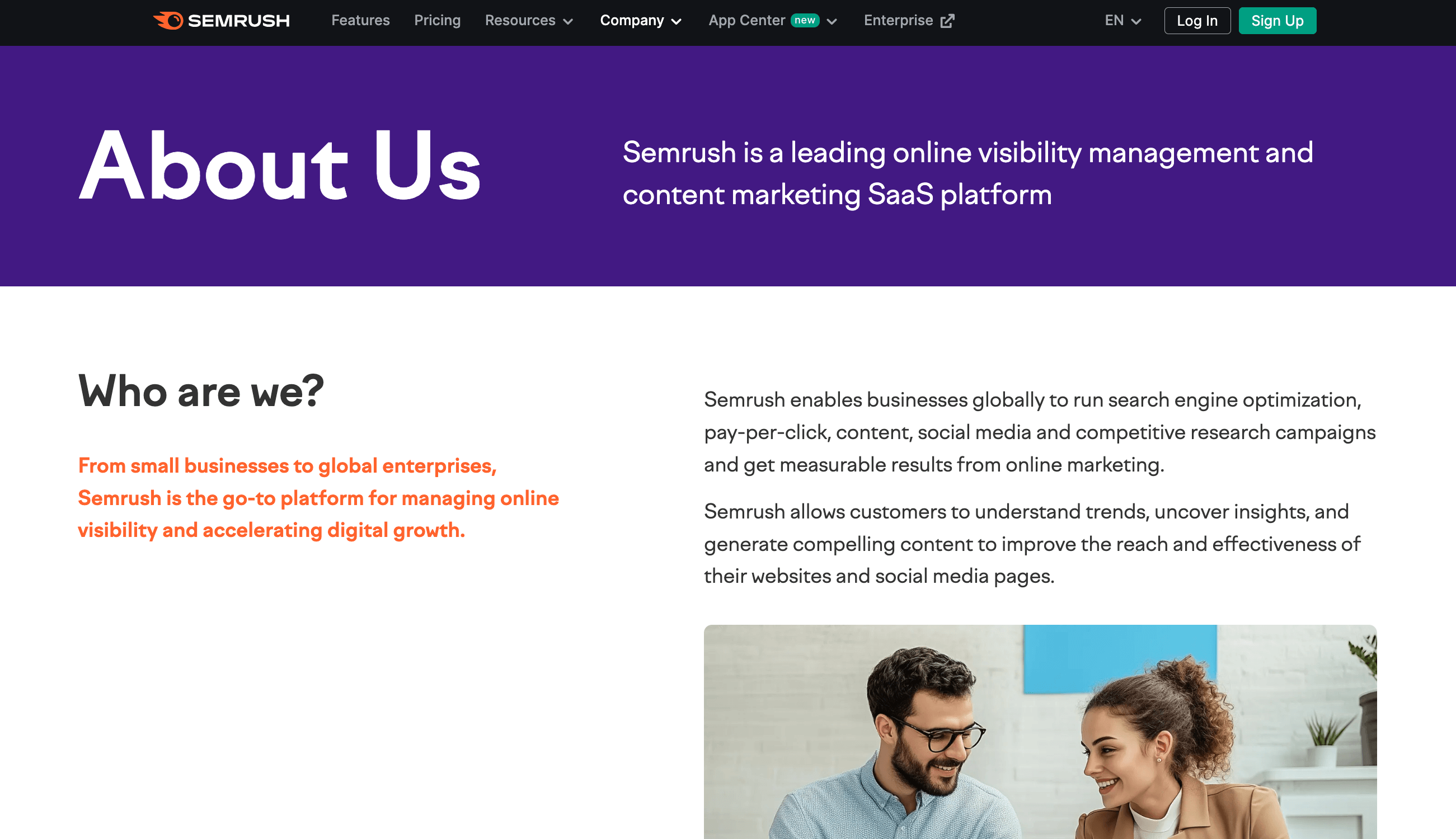 semrush about