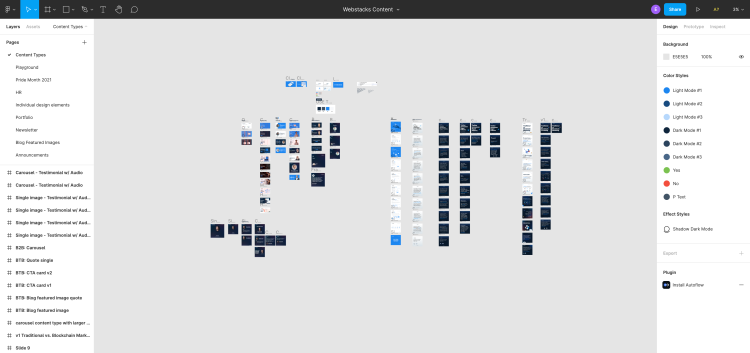 A Figma Design canvas with multiple variations of marketing campaign assets