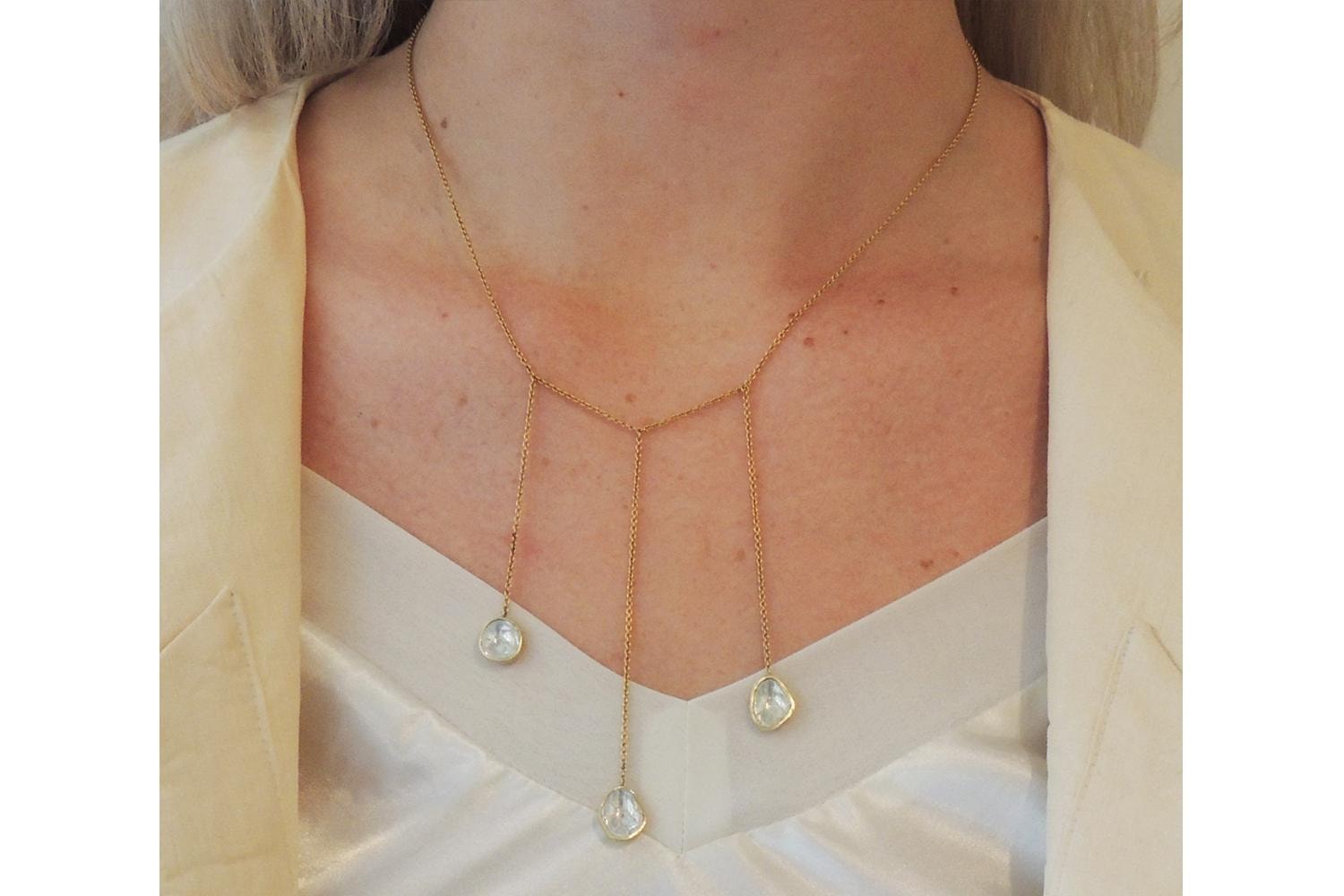 three chain diamond necklace