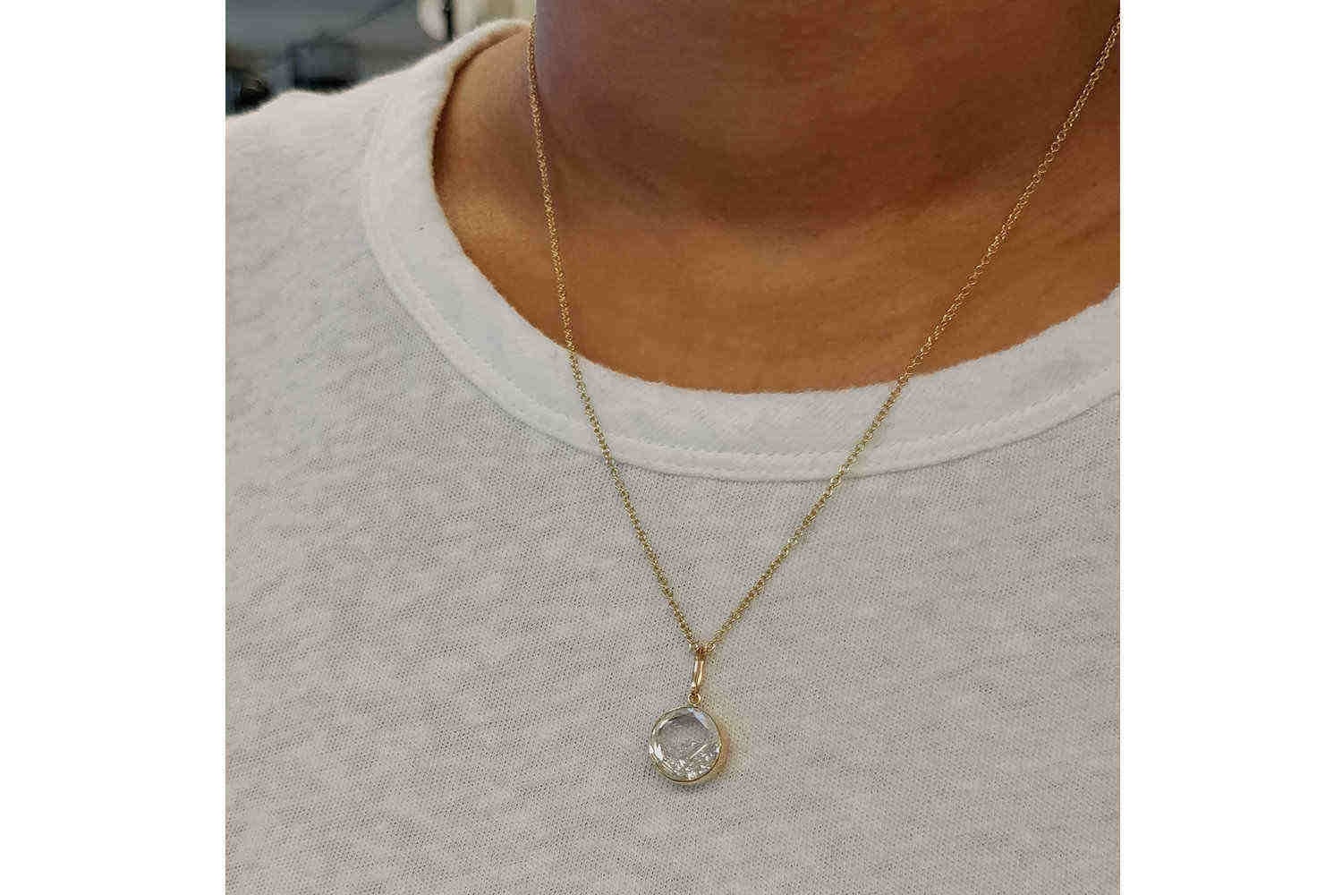 necklace with loose diamonds inside