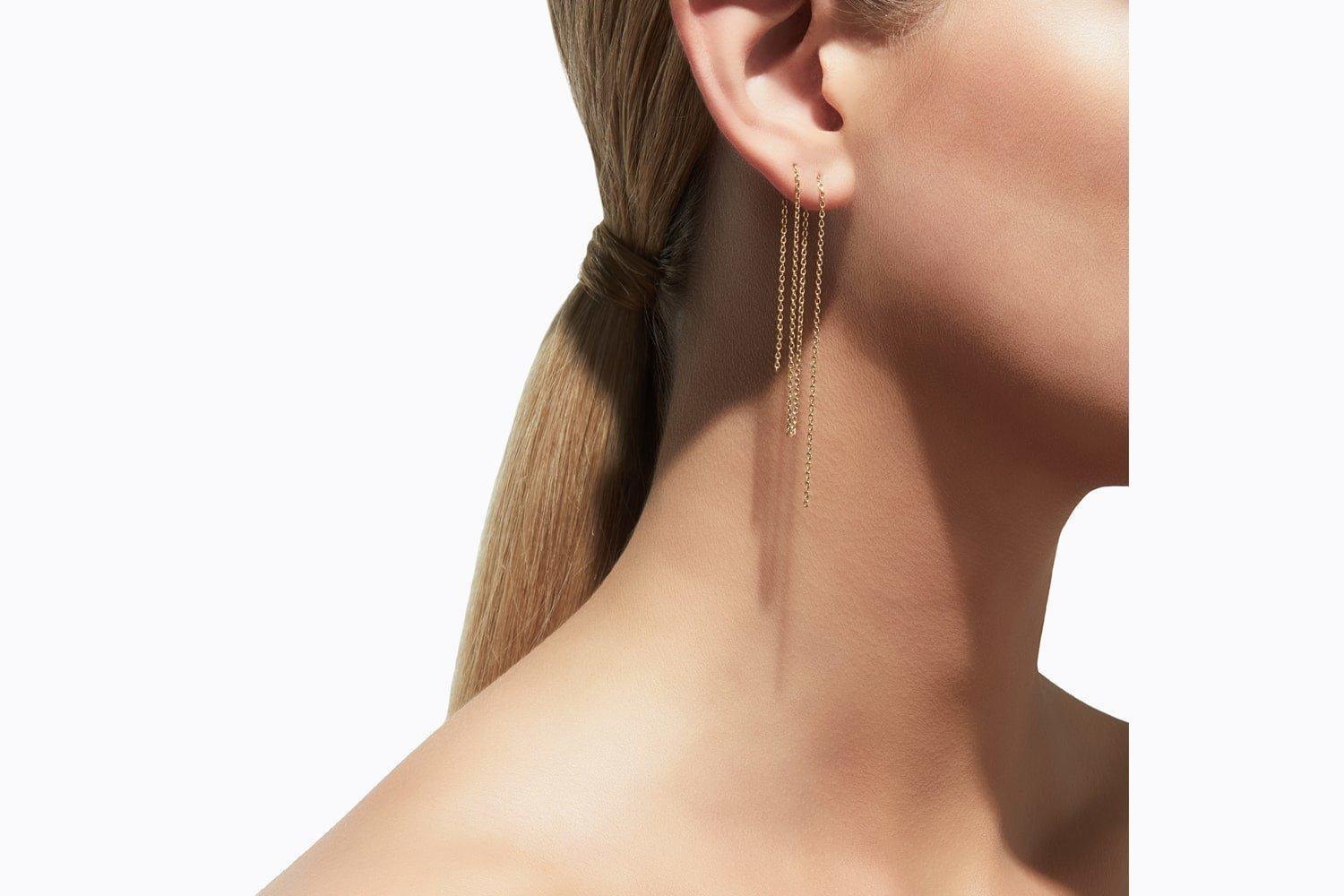 Long Chain Earrings Yellow Gold | Auverture