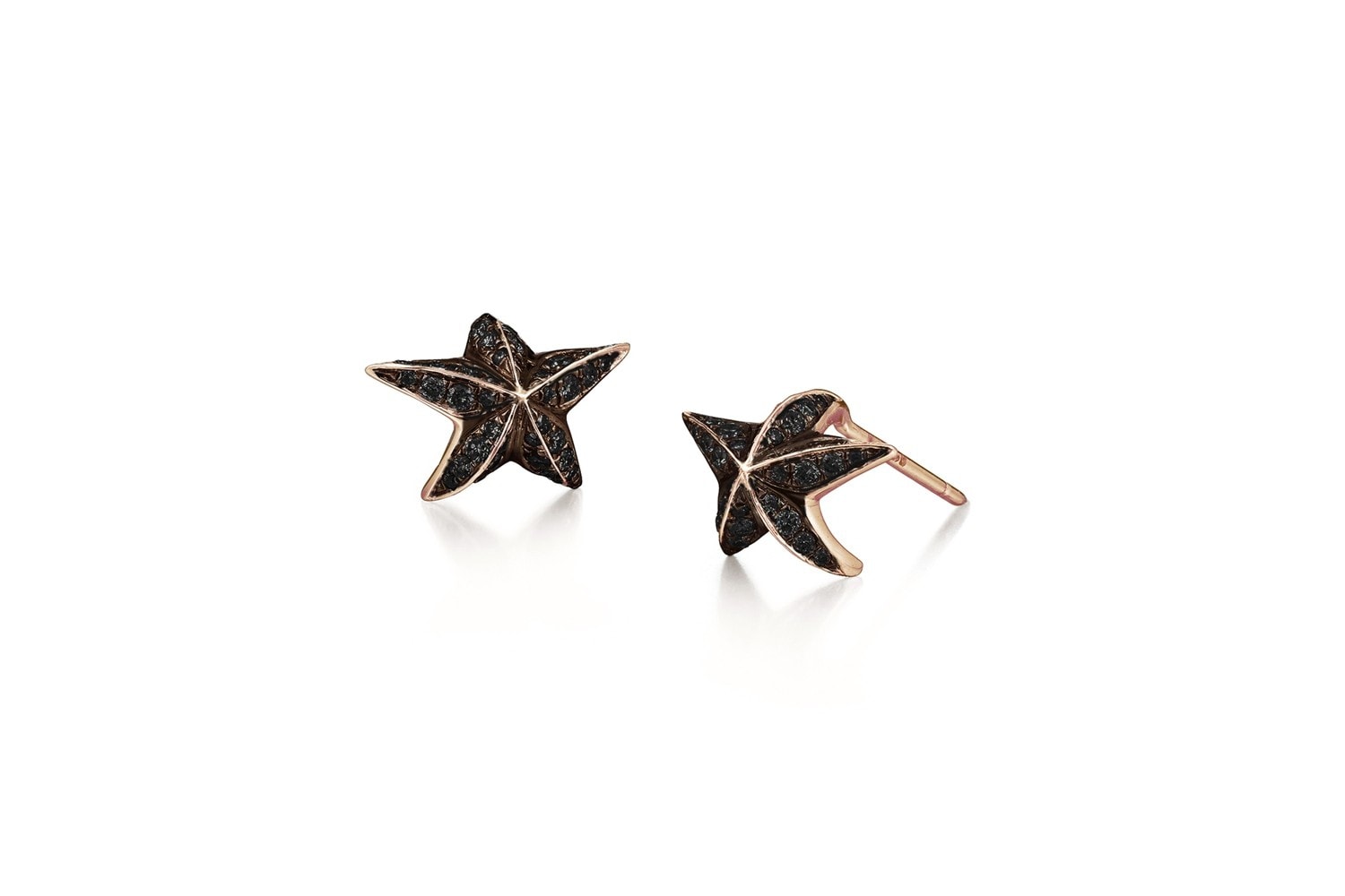 black diamond star earrings