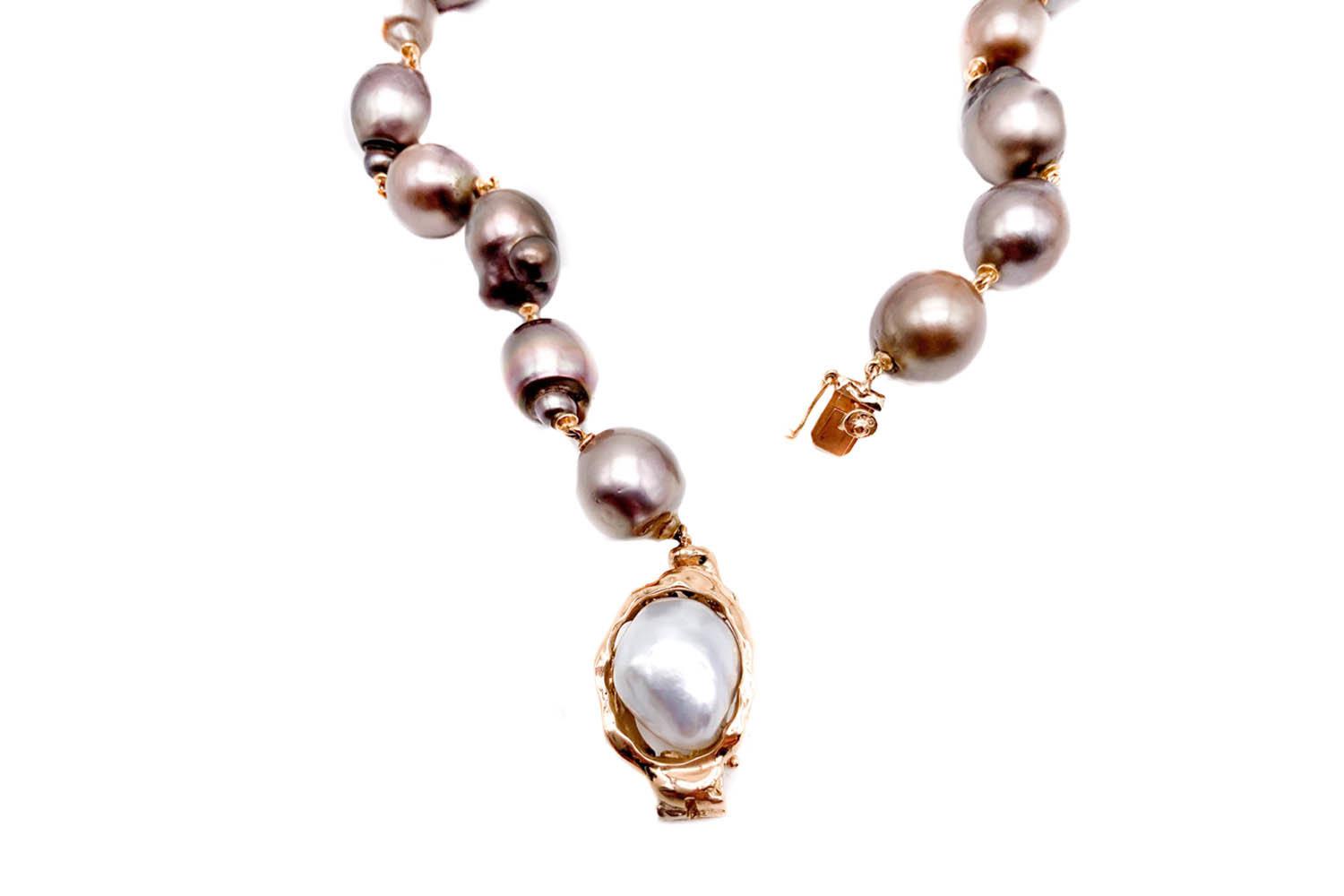 Chocolate Pearls Necklace by Lucifer 