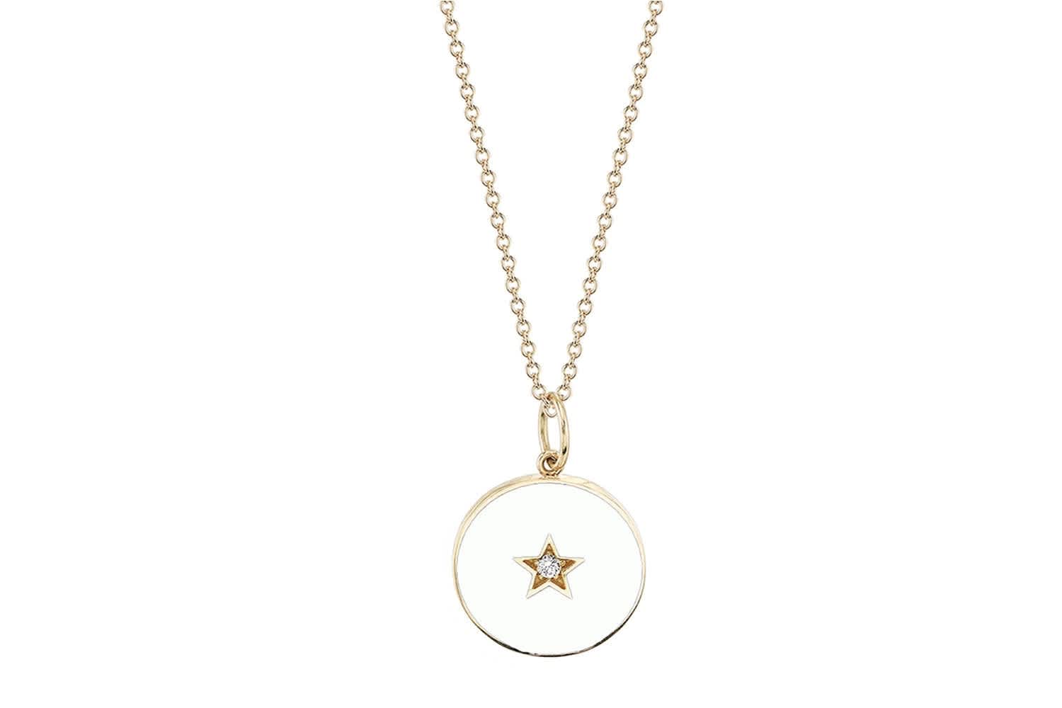 White Enamel Star Necklace Auverture