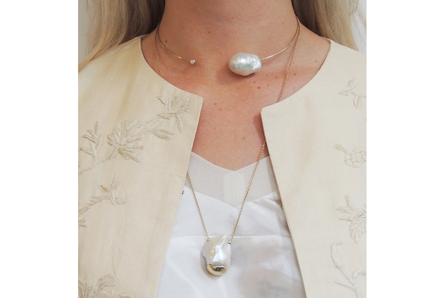 Large Baroque Diamond Collar Necklace 
