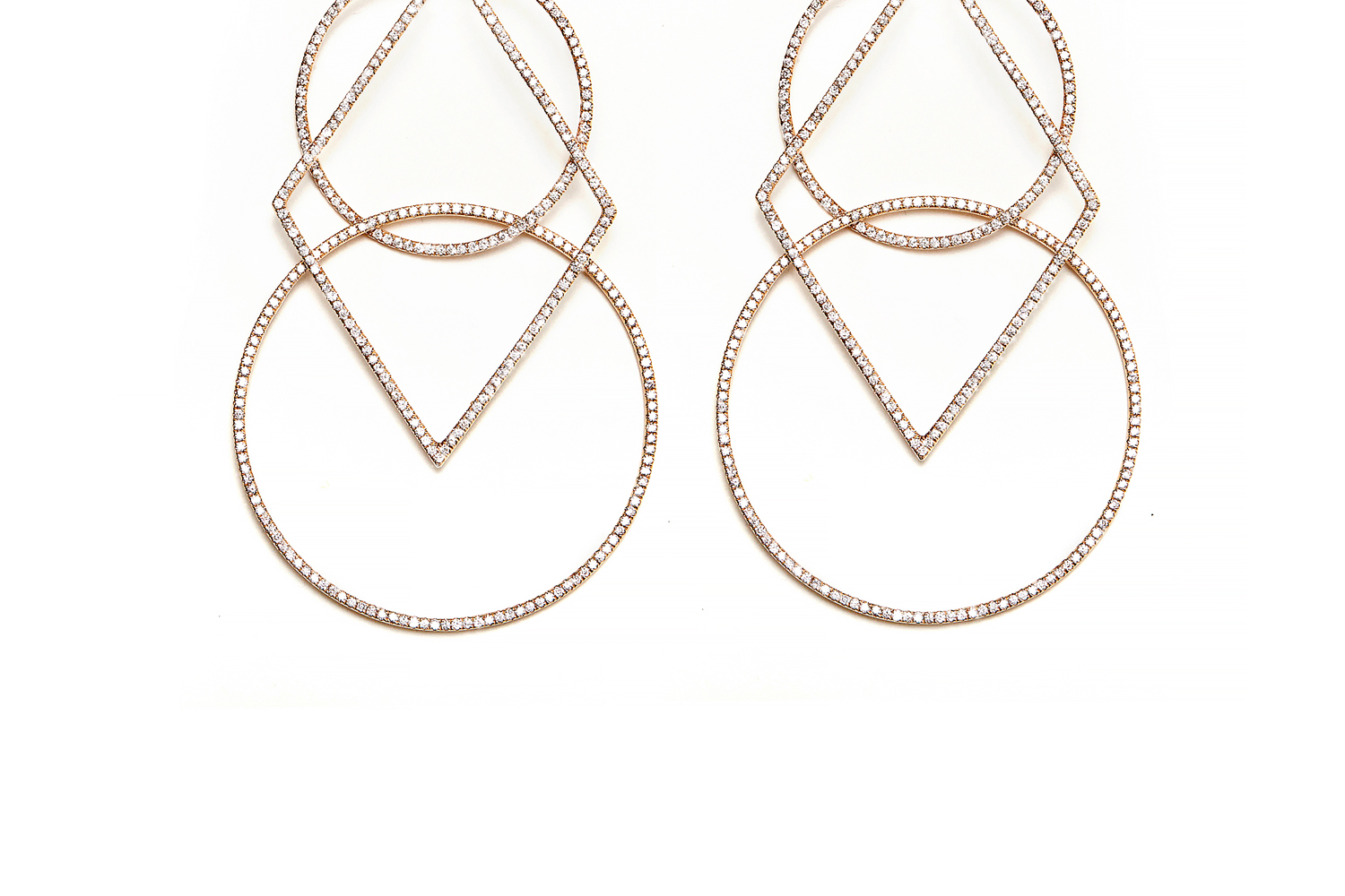 diamond geometric earrings