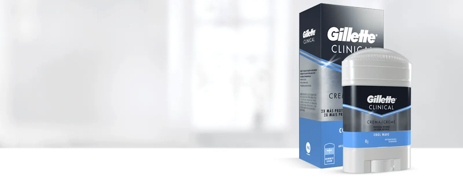 Antitranspirantes Clinical en Crema para hombre de Gillette que te ofrece máxima protección antitranspirante
