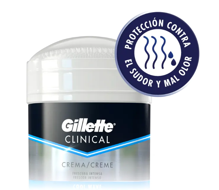 Antitranspirante Clinical en Crema para hombre de Gillette te protege de la sudoración excesiva