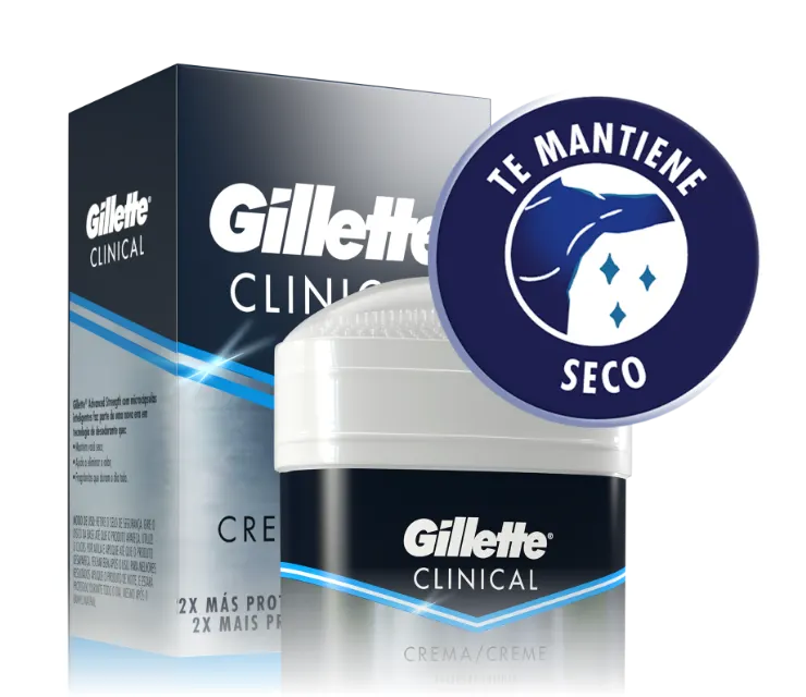 Antitranspirante Clinical en Crema para hombre de Gillette te mantiene seco durante tus entrenamientos