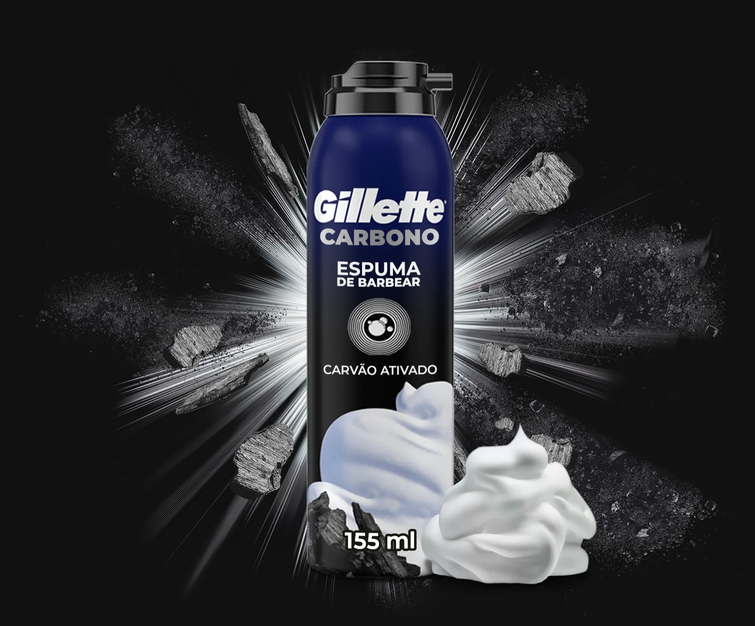 Espuma de barbear Gillette Carbono