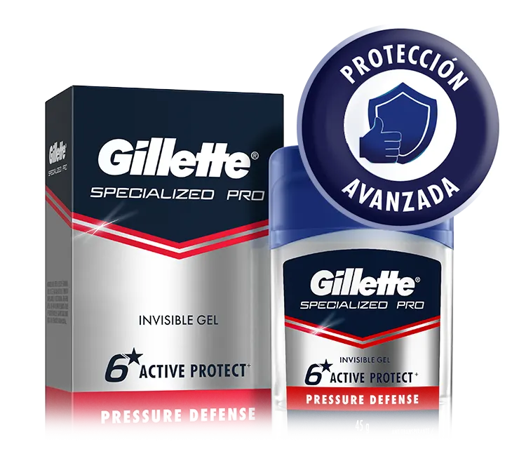 Gel Antitranspirante Specialized Pro Gel para hombre de Gillette que te protégé contra la sudoración extrema
