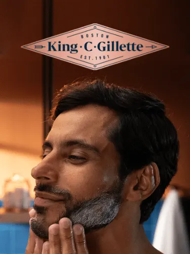 Um homem depois de usar King C. Gillette Style Master