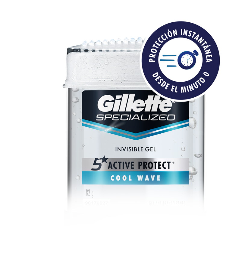 Gel Invisible Antitranspirante Specialized Complete Protect 5 en 1 para  Hombre