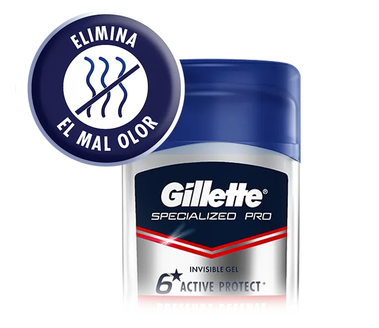 Gel Antitranspirante Specialized Pro Gel para hombre de Gilletteque elimina el mal olor