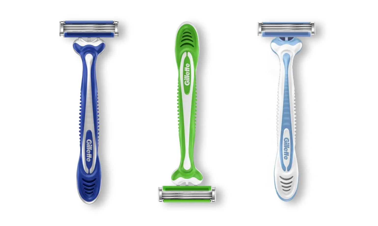 Tres maquinillas de afeitar Gillette