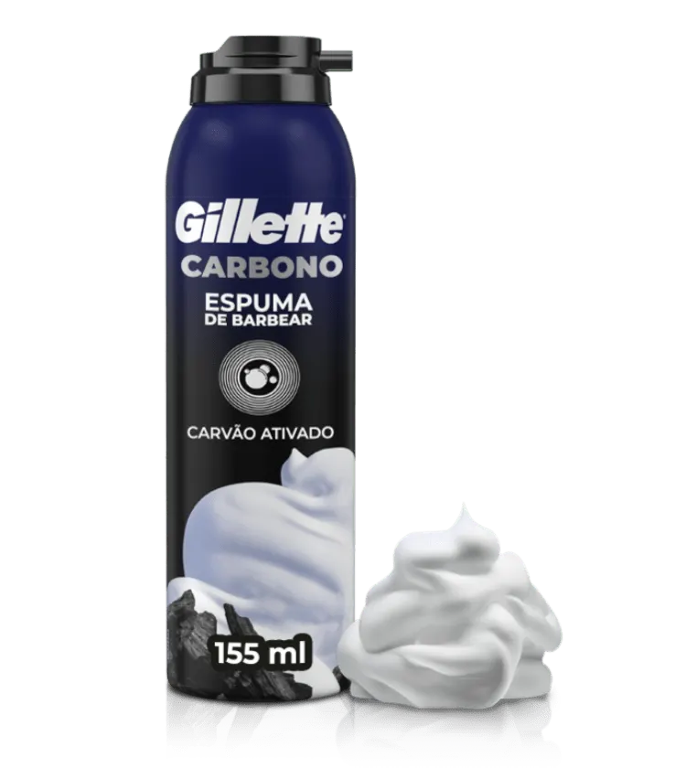 Cartão de produto ADP de Espuma de barbear Gillette Carbono