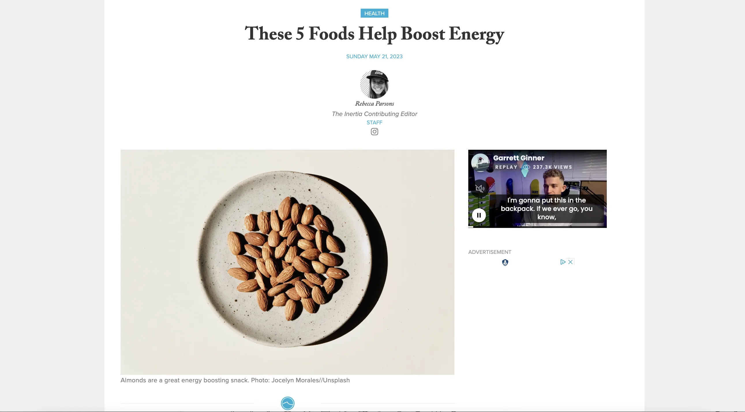 Dr. Reuben Chen’s Top Picks for Energizing Snacks Featured in The Inertia 