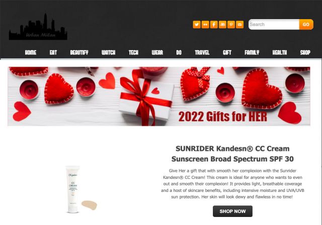 Kandesn® CC Cream Featured in Urban Milan’s Valentine’s Day Gift Guide