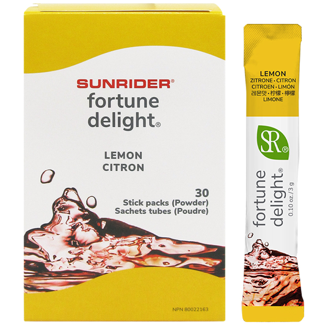 Fortune Delight Herbal Drink Mix - Lemon, 60 Single-Serve Packets (3g Each)