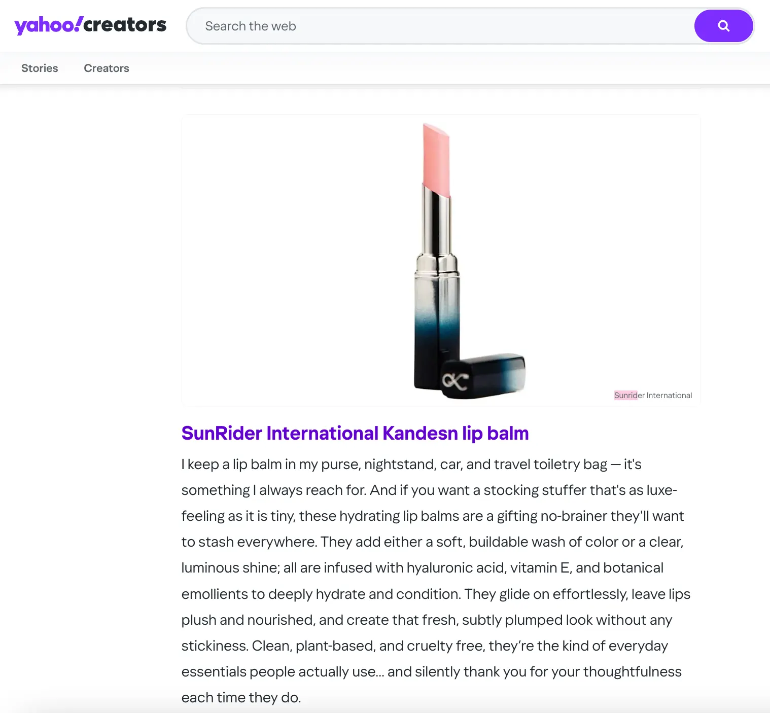 Kandesn® Lip Dew Balm Featured in Yahoo Lifestyle Stories 
