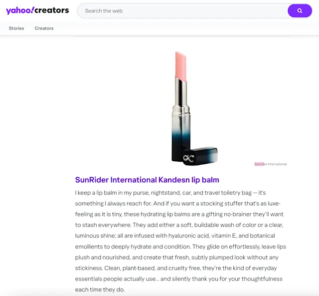 Kandesn® Lip Dew Balm Featured in Yahoo Lifestyle Stories 