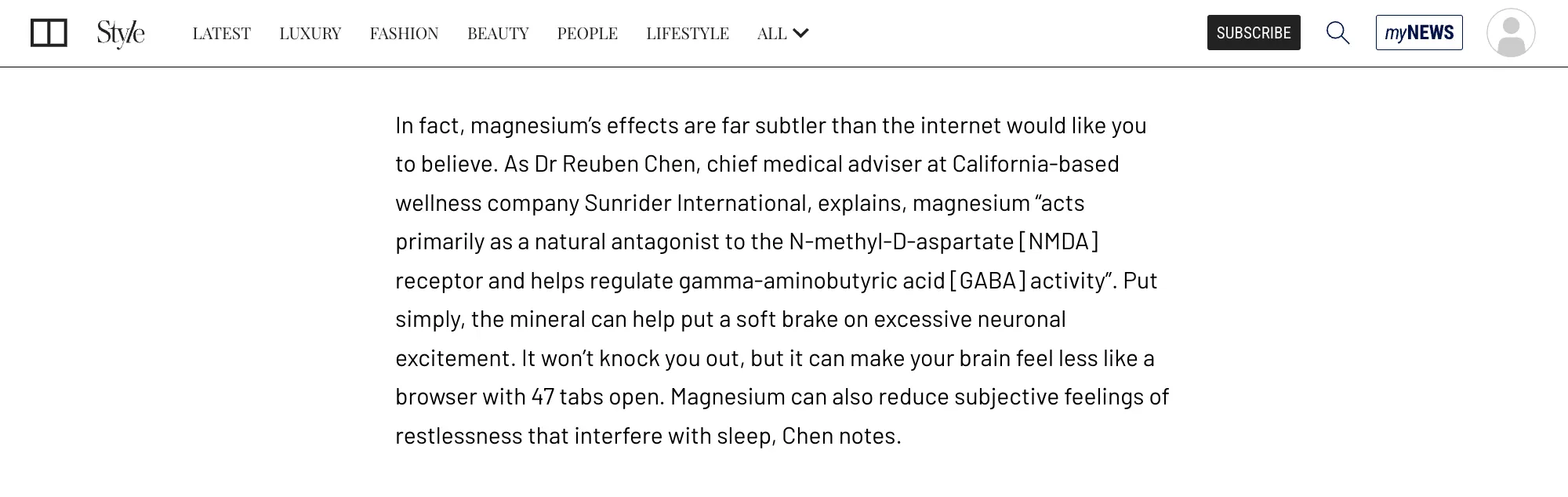 Dr. Reuben Chen Shares Magnesium Insights in STYLE 