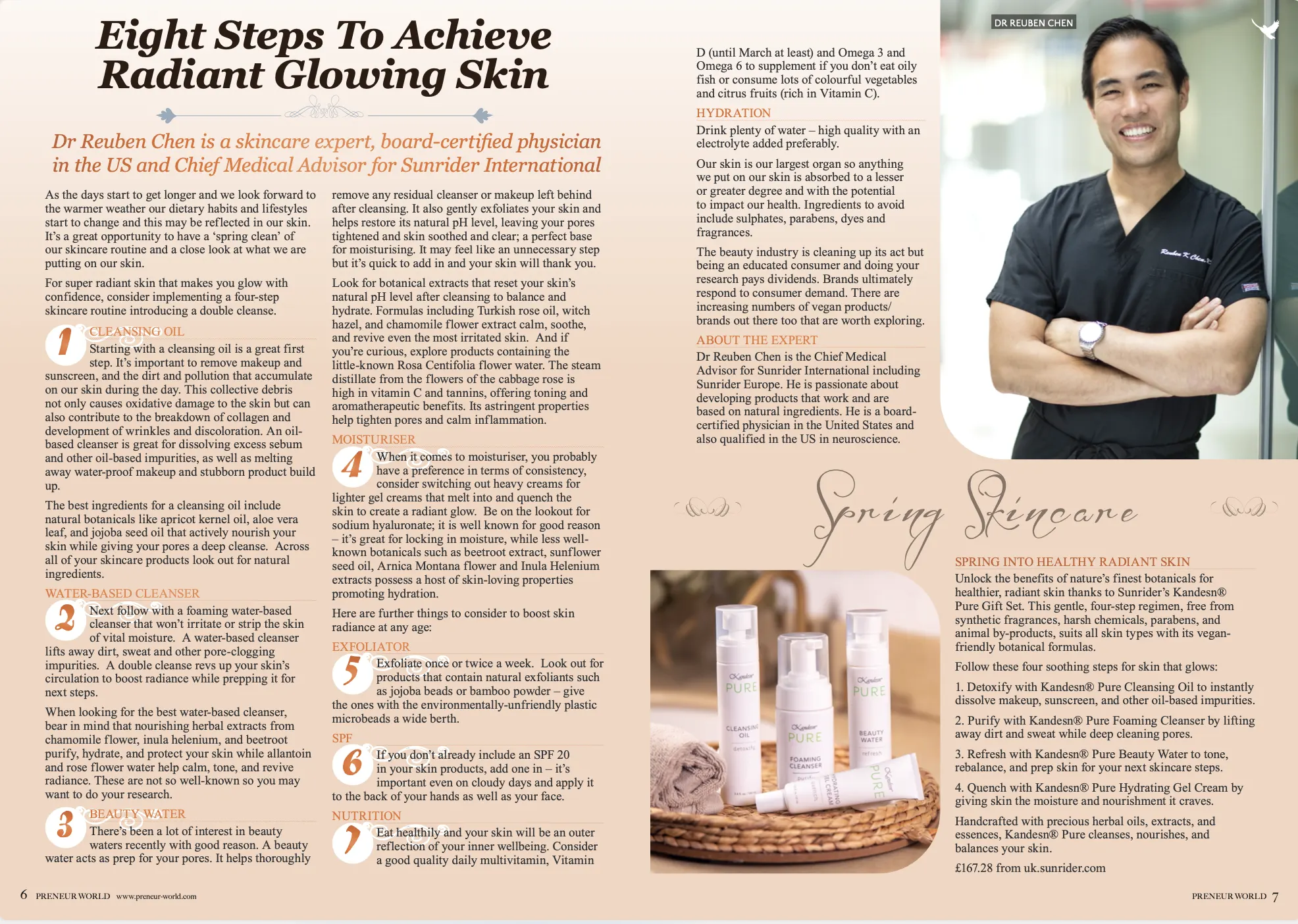 Spring into Radiant Skin: Dr. Reuben Chen's Insights Featured in Preneur World 1