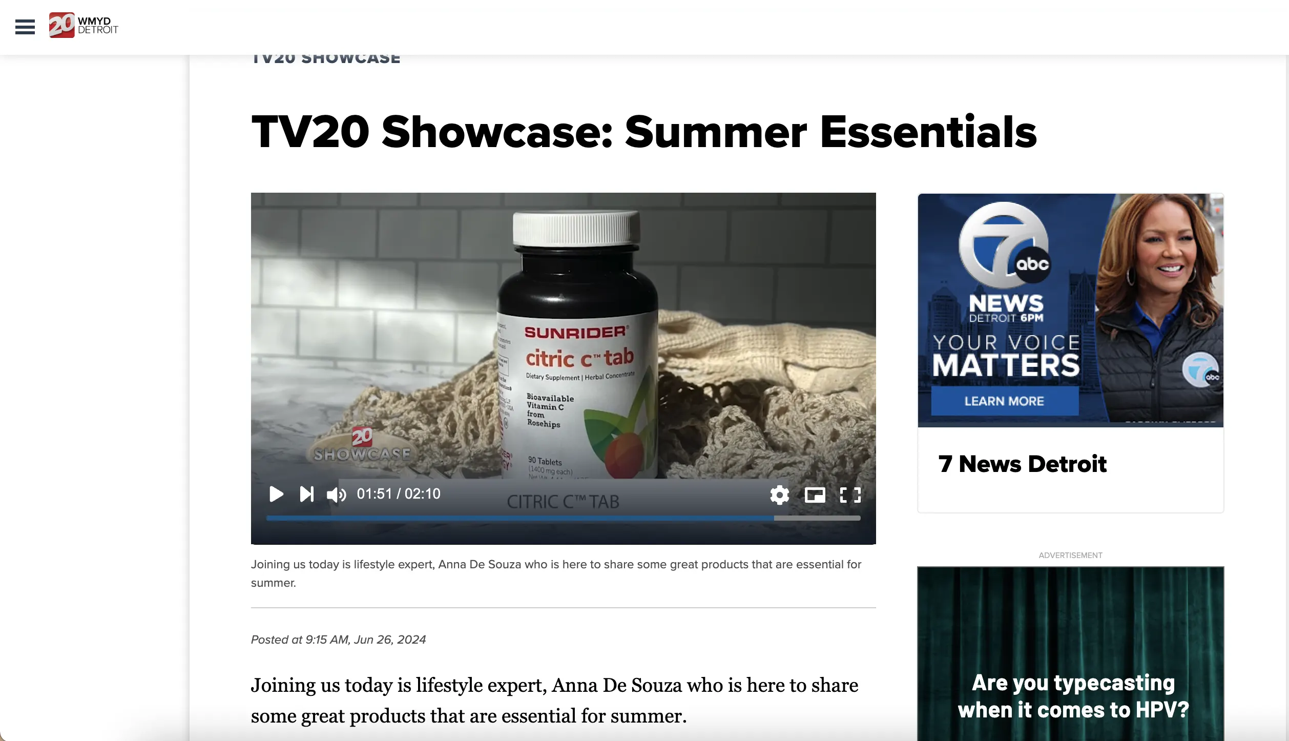 Lifestyle Expert Spotlights Citric C™ Tab as a Summer Essential 1