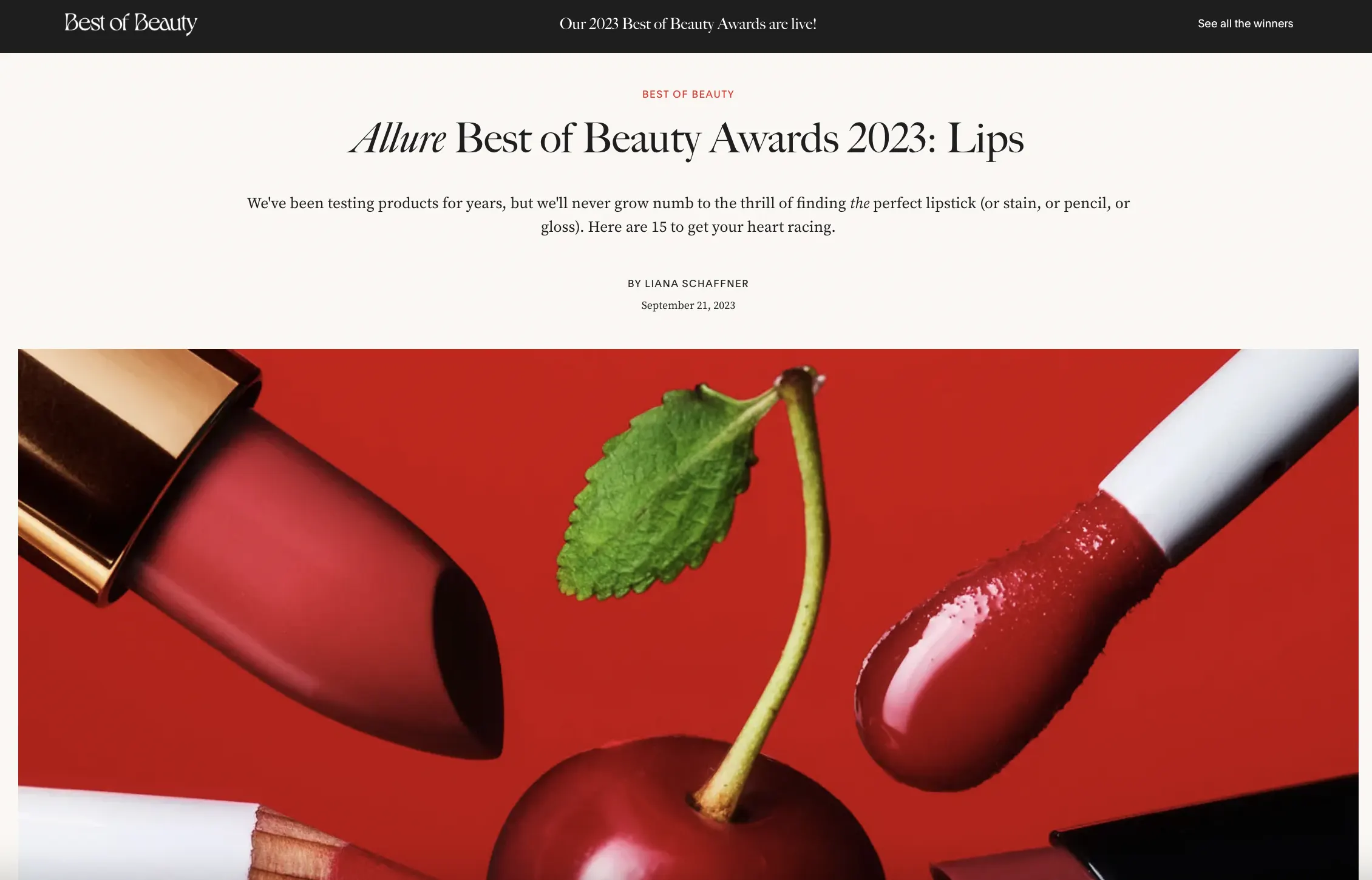 Kandesn® Lip Colors Win Allure Magazine’s Best of Beauty Award