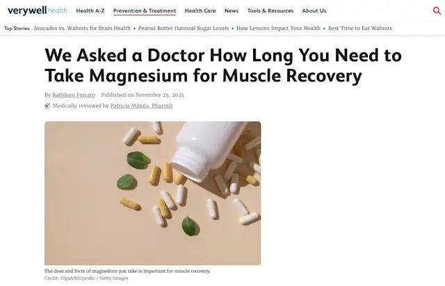 Sunrider’s Expertise on Magnesium Highlighted in Verywell Health 1
