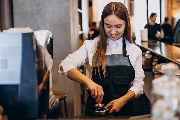 Barista in cafe