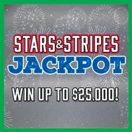 Stars & Stripes Jackpot scratch ticket from Kansas Lottery