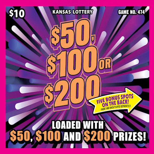 $50, $100 Or $200 scratch ticket from Kansas Lottery