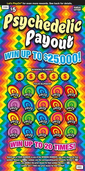 PSYCHEDELIC PAYOUT scratch-off ticket