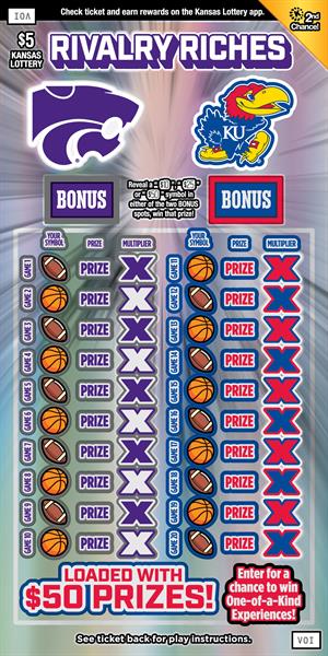 RIVALRY RICHES scratch-off ticket