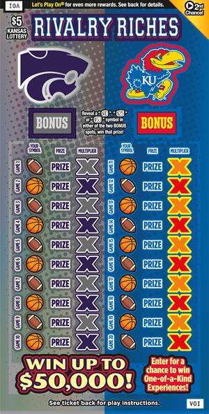 RIVALRY RICHES scratch-off ticket