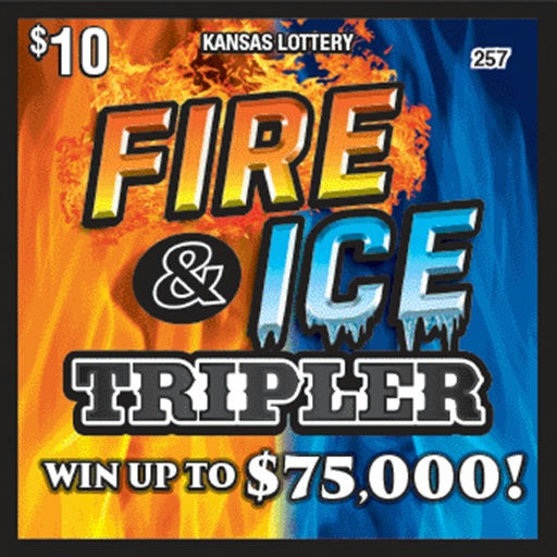Fire & Ice Tripler scratch ticket from Kansas Lottery