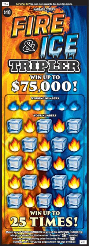 FIRE & ICE TRIPLER scratch-off ticket