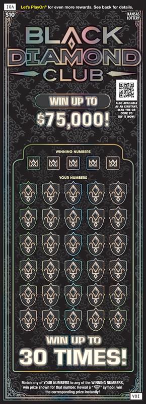 BLACK DIAMOND CLUB scratch-off ticket