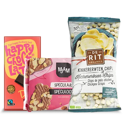 Chips, koek, snoep, chocolade