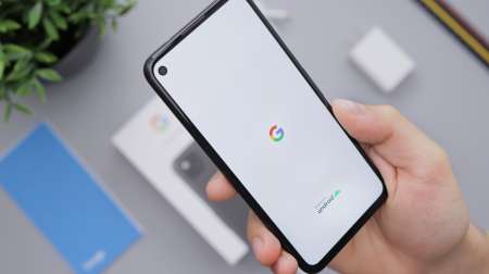 Image of phone with Google