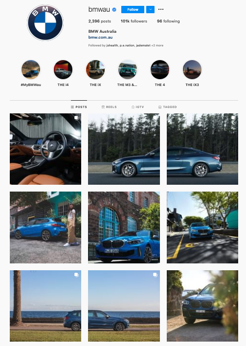 BMW Australia Instagram Page
