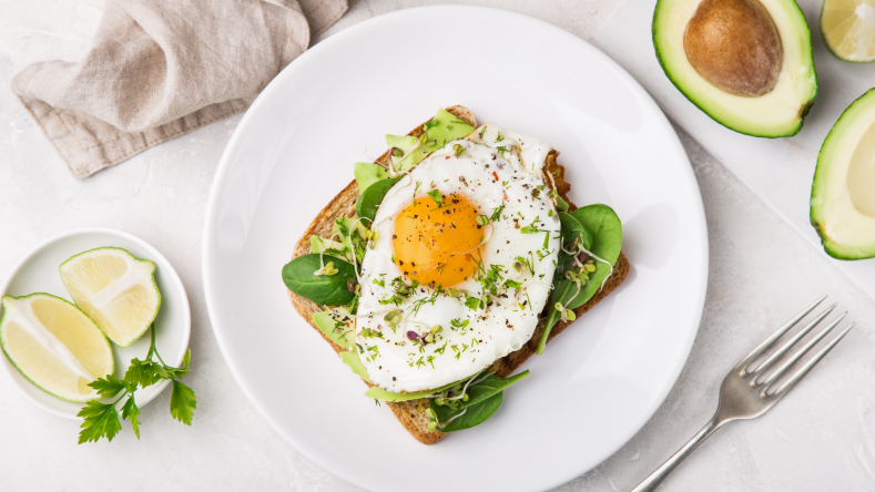 Avocado toast with egg on top