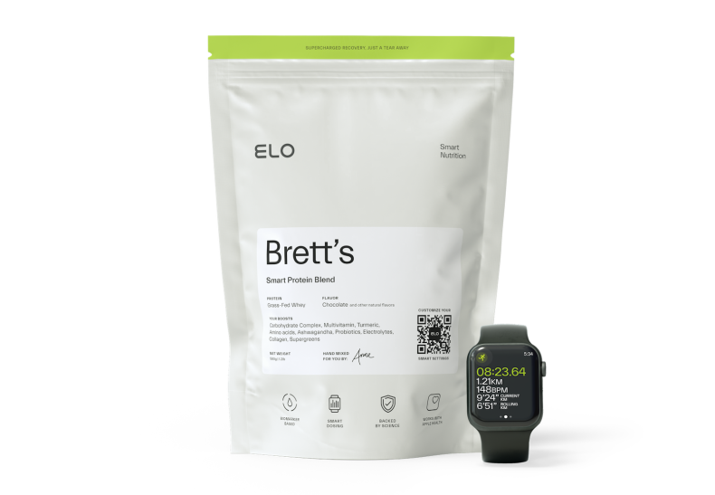 Bretts Elo Protein Bag with Apple Watch 1