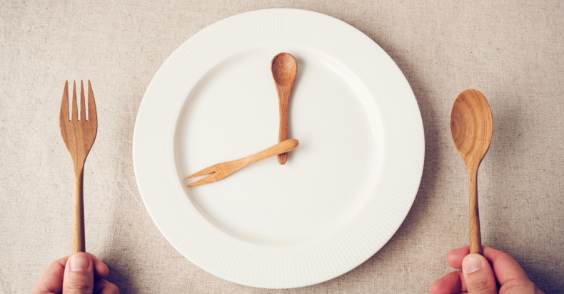 plate turned into a clock with fork and spoon