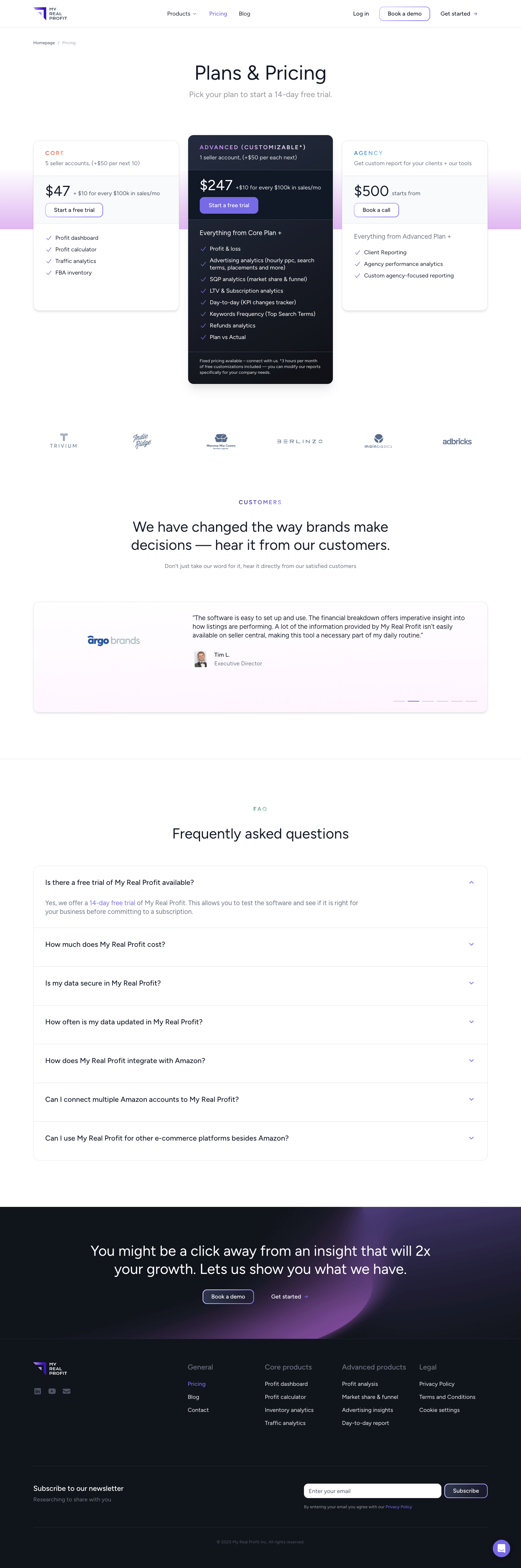 Webunites – MyRealProfit: Pricing