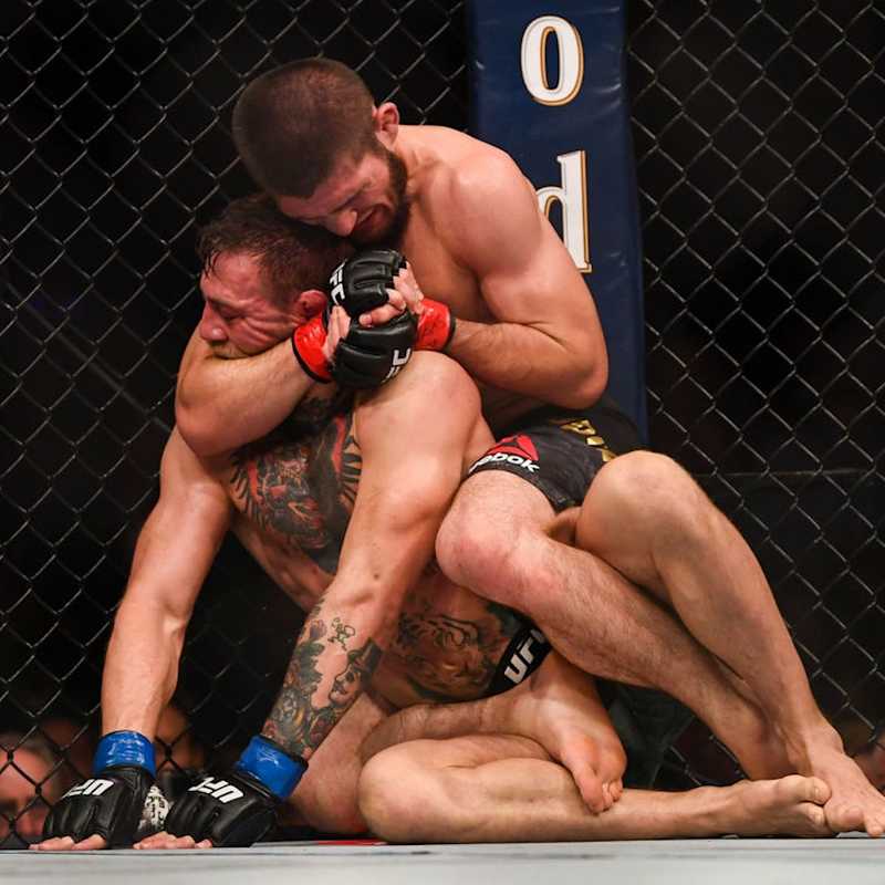 Khabib Nurmagomedov submits Conor McGregor | Courtesy of Zuffa LLC